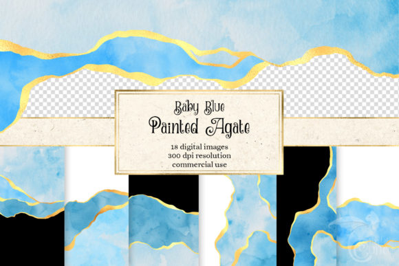Baby Blue Painted Agate: A Creative Resource for Digital Designers