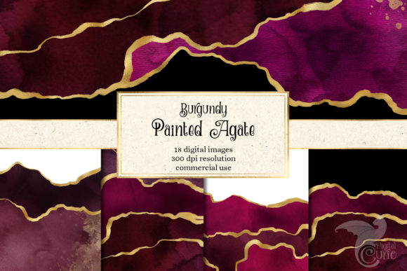 Burgundy Painted Agate: A Versatile Digital Art Resource for Creative Professionals