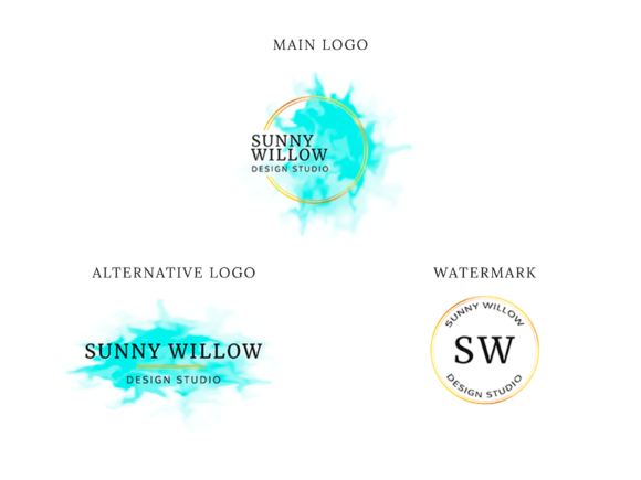 Elegant Boutique Logo Design and Watercolor Logo Design Perfect for Creatives