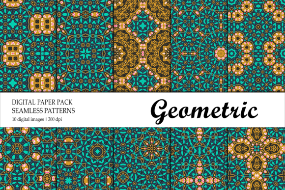 Exploring the Versatility of Abstract GreenBrown and Geometric Tiles Digital Paper