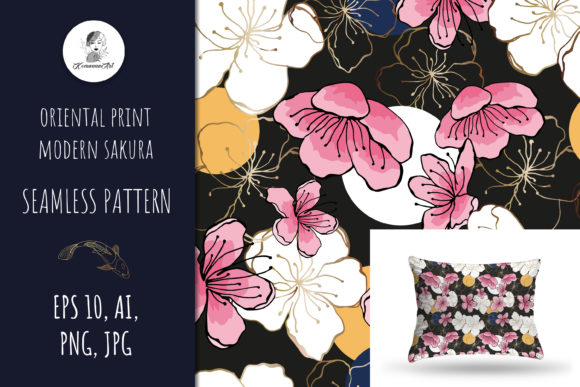 Oriental Print Sakura Digital Vector: A Versatile Design Resource for Modern Creatives