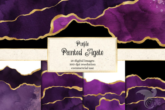 Purple Painted Agate Digital Art