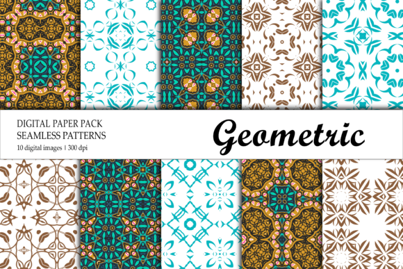 Wallpaper Geometric Gold Blue Green
