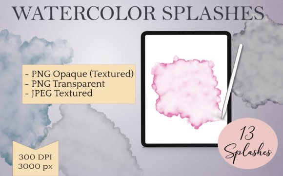 Watercolor Splashes Textured - Multi-Color: A Creative Resource for Designers and Artists