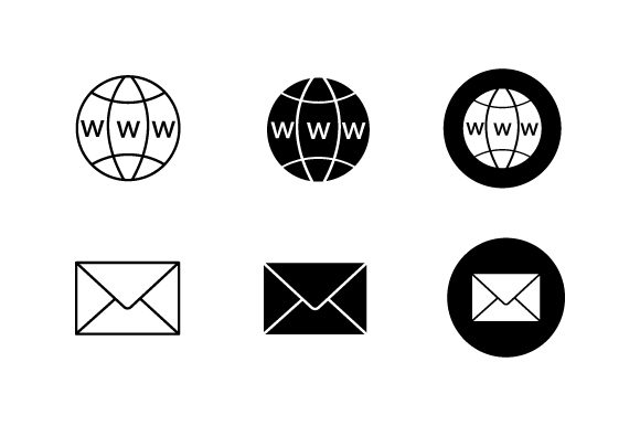 Website and Email Icons for Business Car